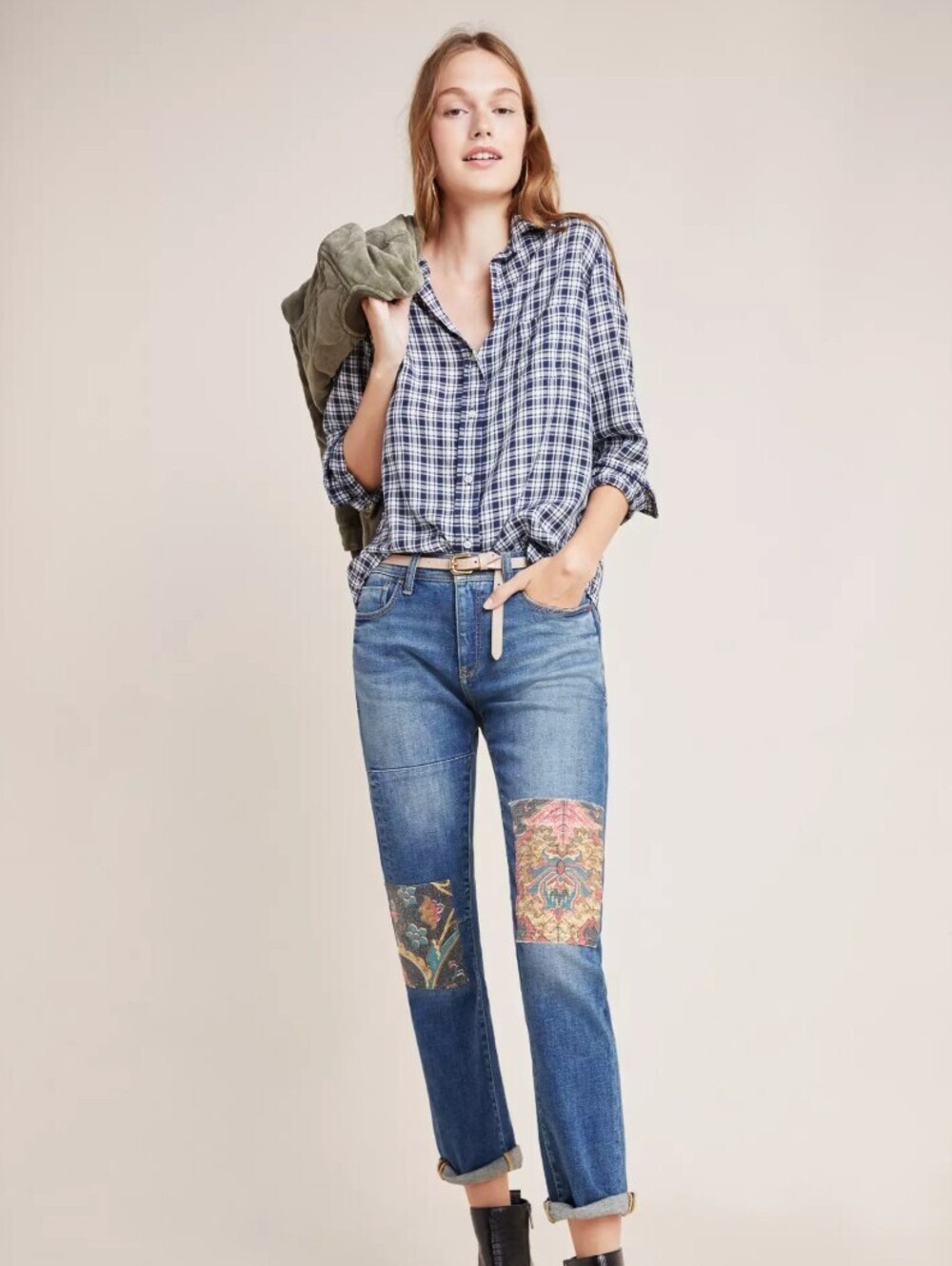 Pilcro by Anthropologie Tapestry Mid-Rise Slim Boyfriend Jeans - Size - 31